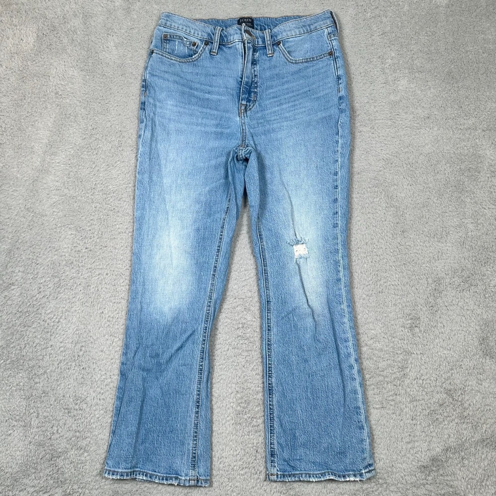 J.Crew High Rise Flare‎ Crop Jeans Blue Button Fly Women's jeans Size 28 ankle